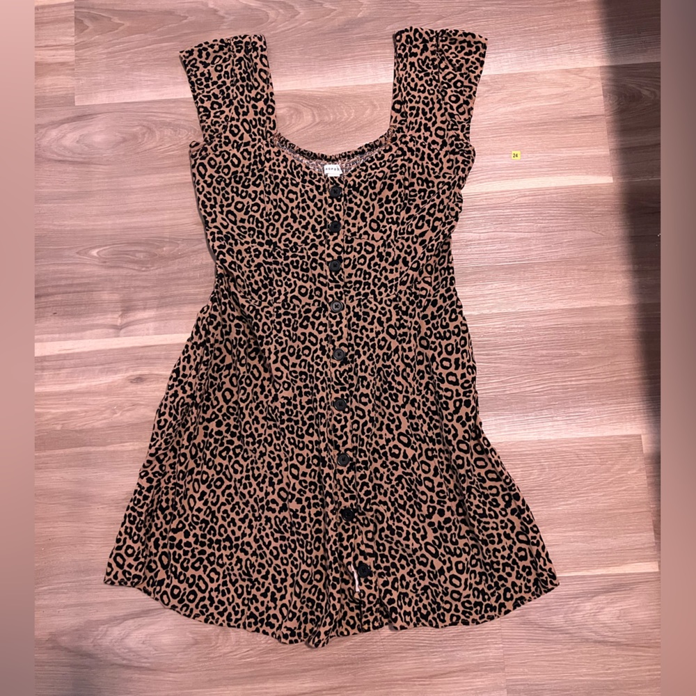 Cheetah print mini dress